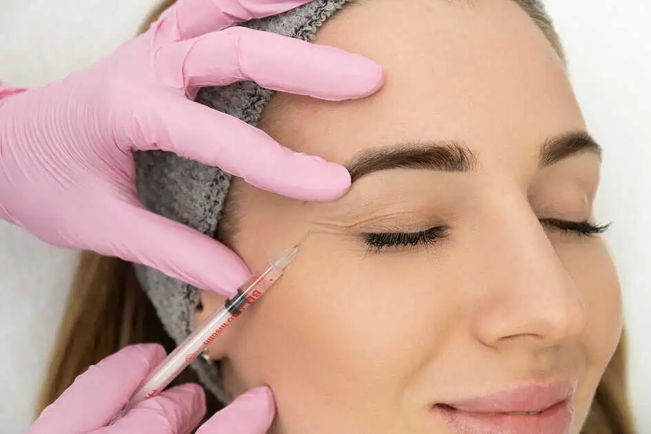 Nurse giving injection on face with Biostimulators in Miami Lakes, FL